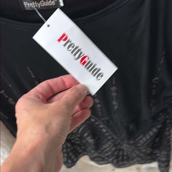 Black Sequin Short Sleeve Top - Picture 6 of 6